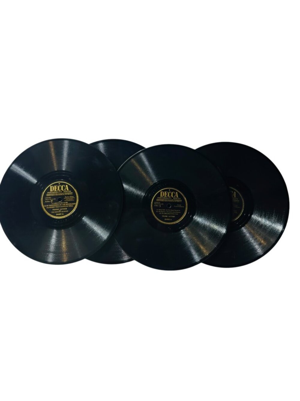 Frank Luther 10" Decca Record Lot of 4, 78RPM Catalog #24464-24467